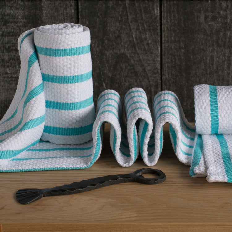 Basketweave Bali Blue Dishtowel