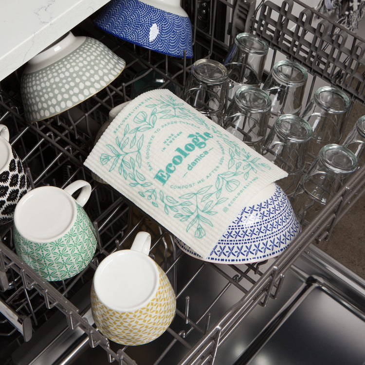 Green Love Swedish Dishcloth