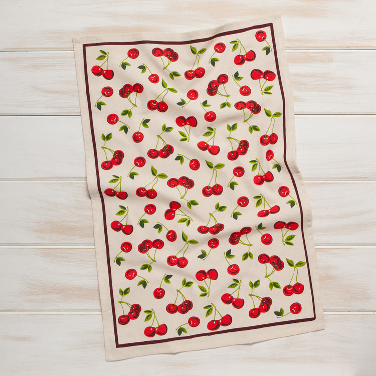 Cherries Cotton Dishtowel