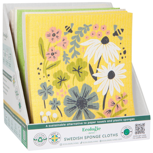 Flowers Swedish Sponge Cloth Counter Display Unit