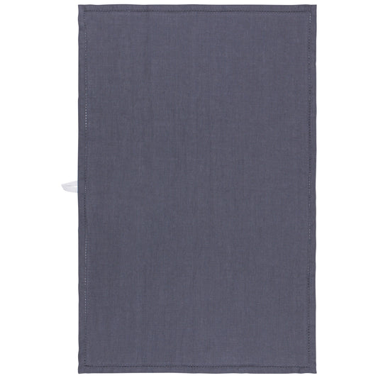 Charcoal Hemstitch Linen Dishtowel