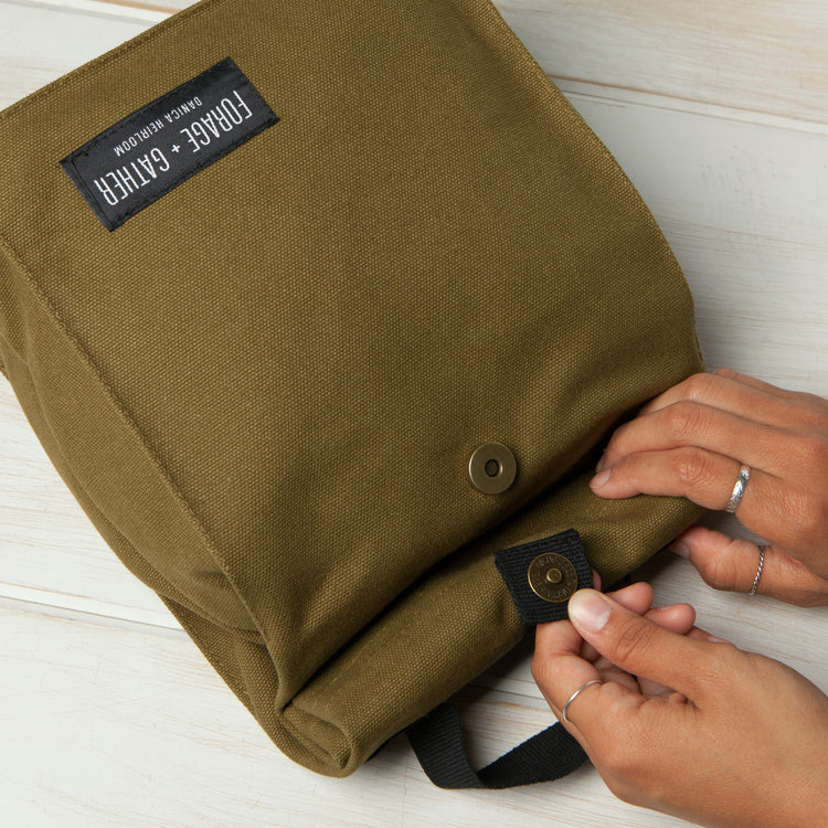 Forage And Gather Green Lunch Bag