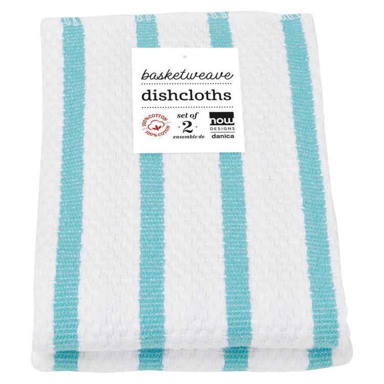 Basketweave Bali Blue Dishcloths Set of 2