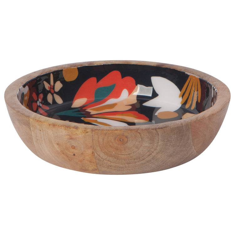 Superbloom Mango Wood Shallow Bowl