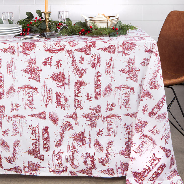 Winter Toile Tablecloth 60 X 120 Inches