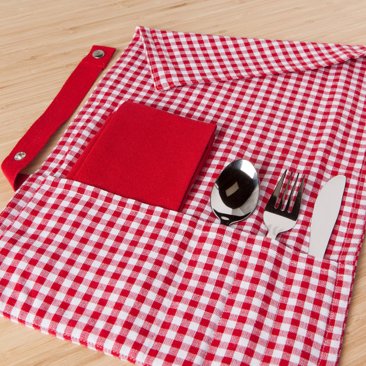 Gingham Roll Up Utensil Set of 5
