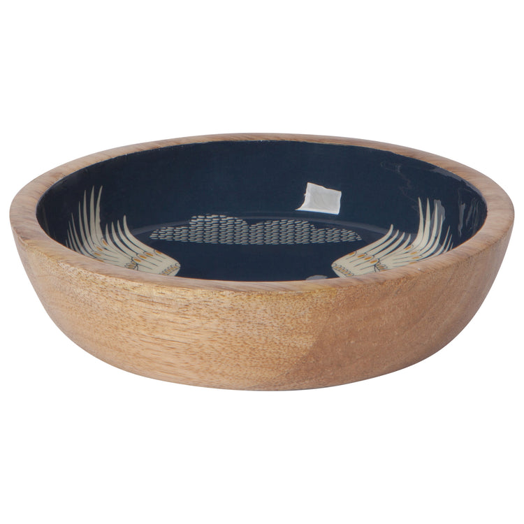 Flight Of Fancy Mango Wood Shallow Bowl