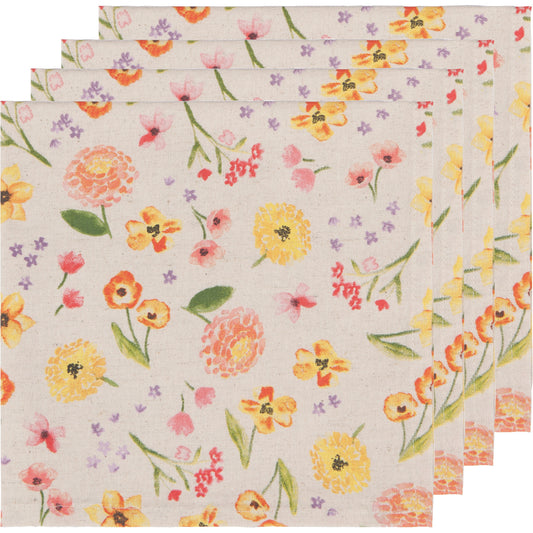 Cottage Floral Printed Napkins Set of 4