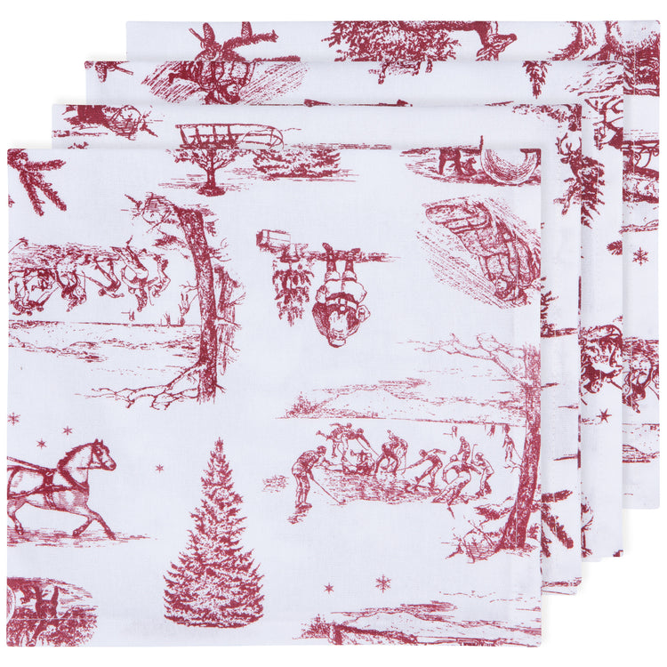 Winter Toile Printed Napkins Set of 4