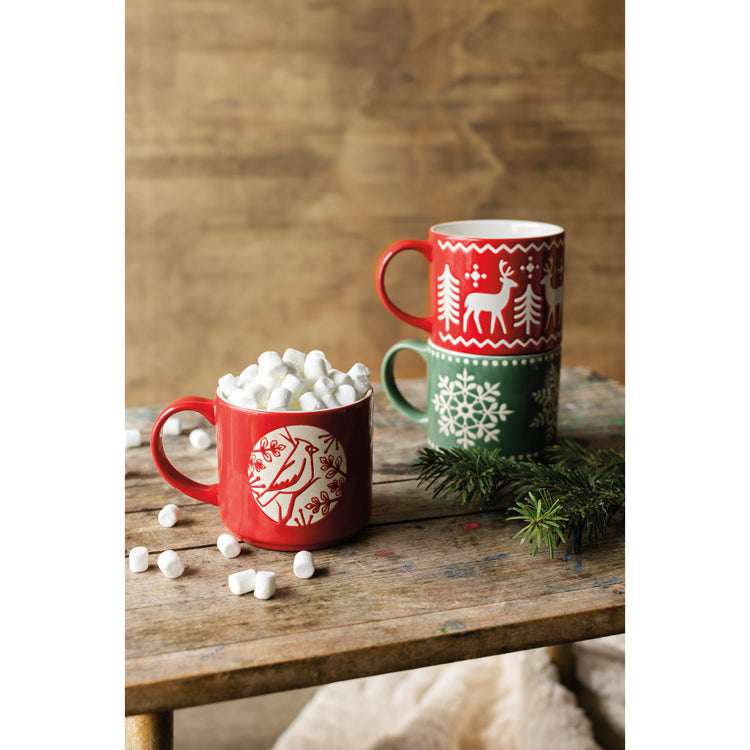 Good Tidings Snowflake Christmas Stacking Mug