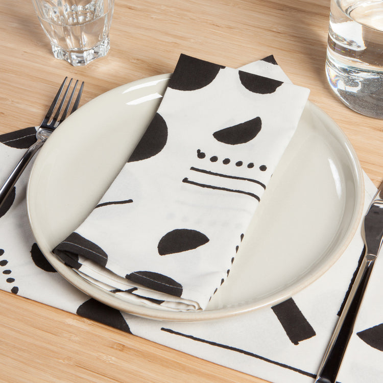 Domino Block Print Napkins Set of 4