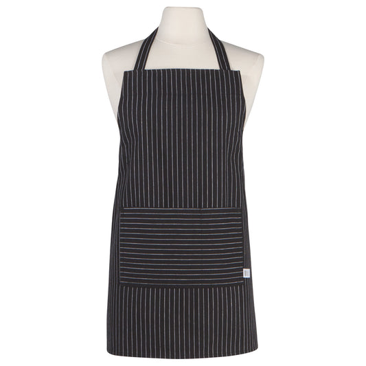 Black Pinstripe Petite Chef Apron
