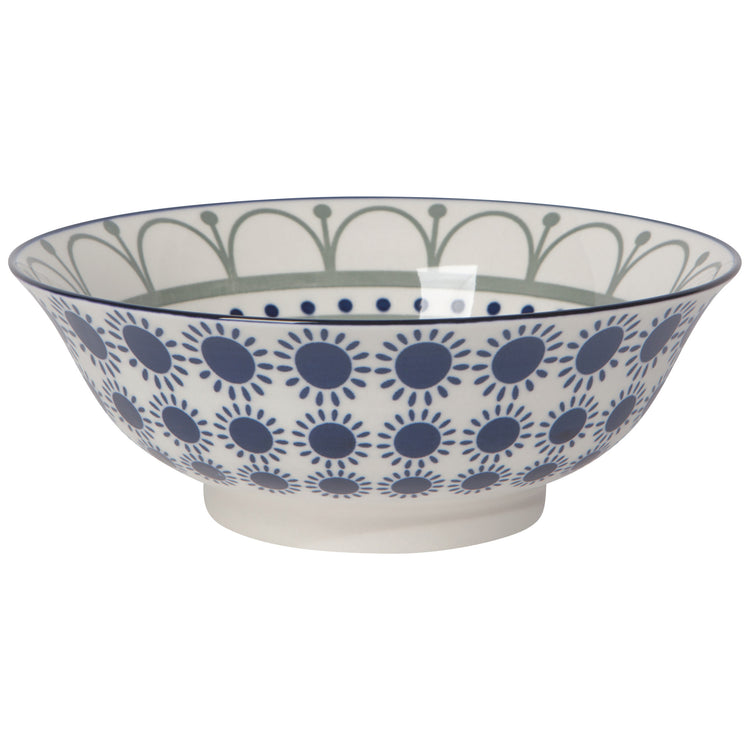 Black Navy Sun Stamped Bowl 8 inch