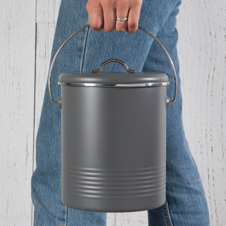 Steel Compost Bin Charcoal 1.25 Gallon