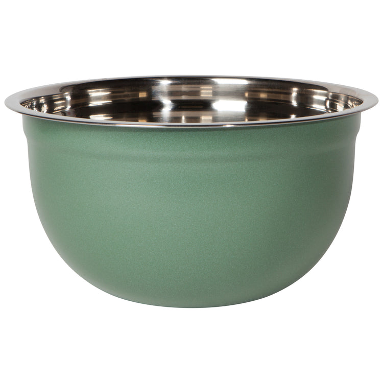 Matte Steel Elm Green Mixing Bowls Set of 3