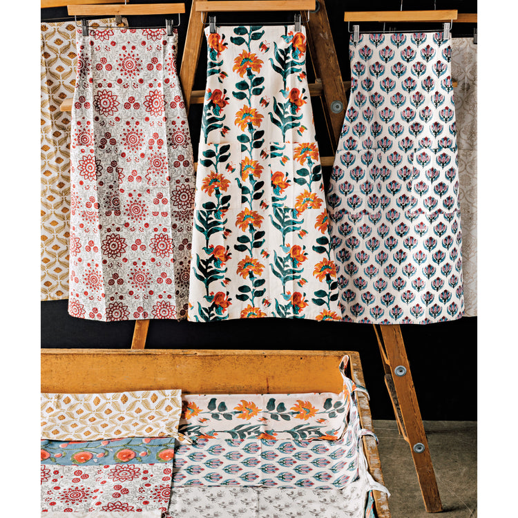 Passionflower Block Print Apron
