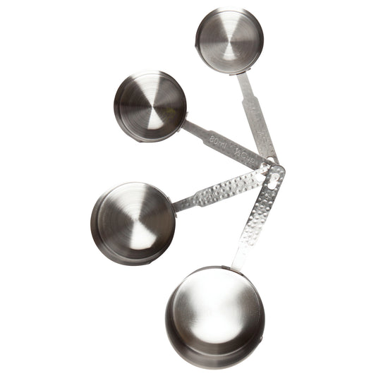 Silver Hammered Hammered Measuring Cups Set of 4