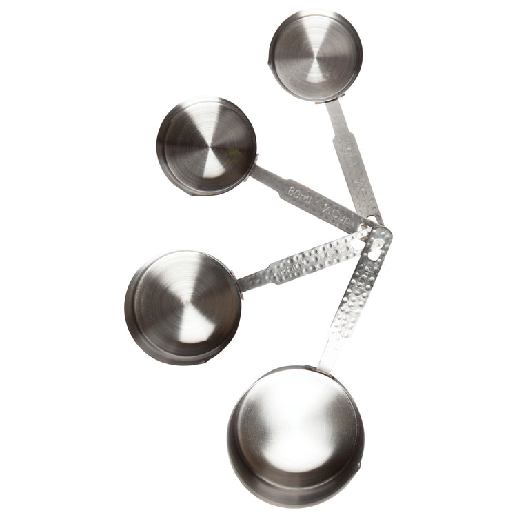 Silver Hammered Hammered Measuring Cups Set of 4