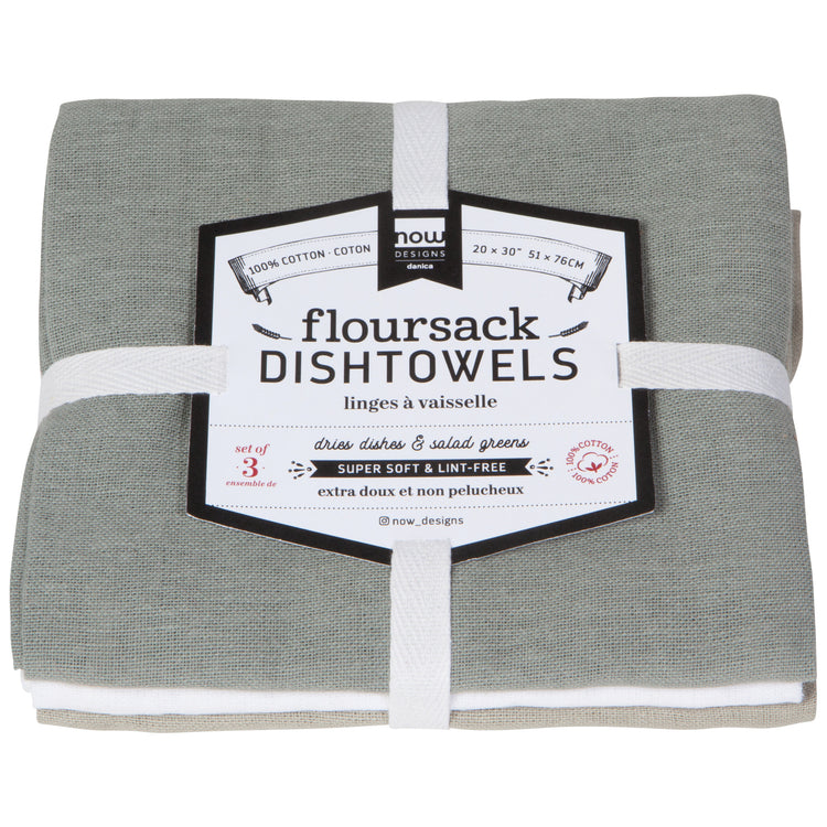Floursack Dishtowels Sets of 3 - 48 sets in Display Basket