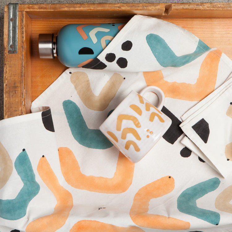 Echo Block Print Dishtowel