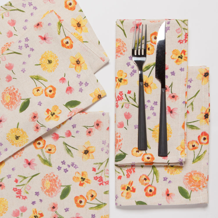 Cottage Floral Printed Napkins Set of 4