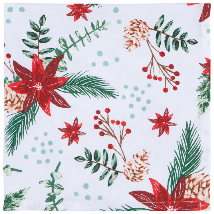 Poinsettia Printed Napkins Set of 4