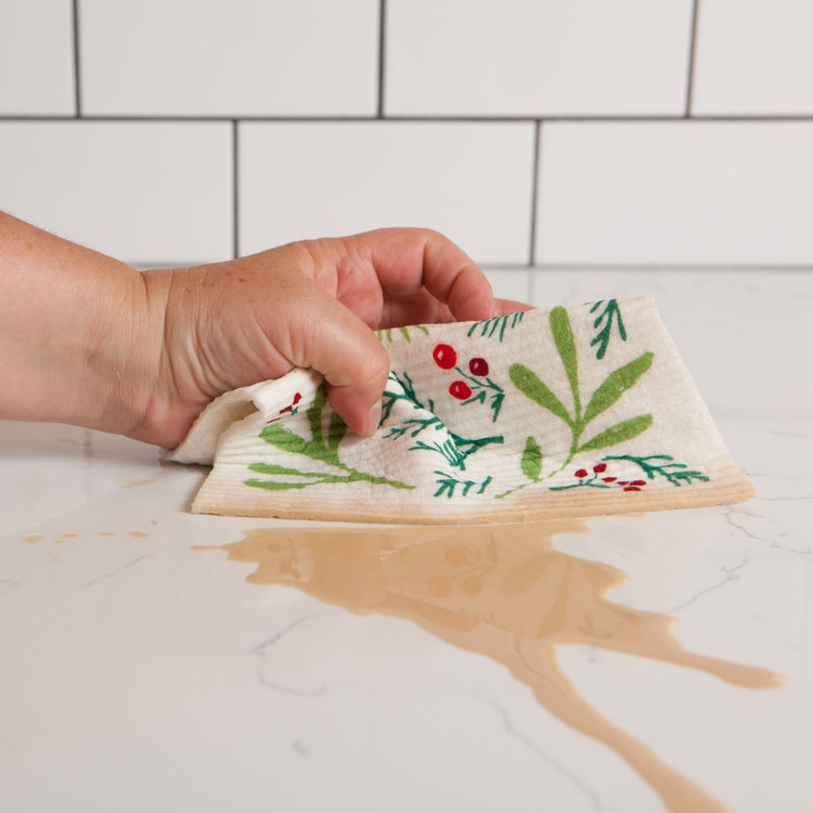 Bough and Berry Swedish Dishcloth