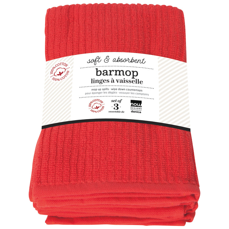 Barmop Red Dishtowels Set of 3