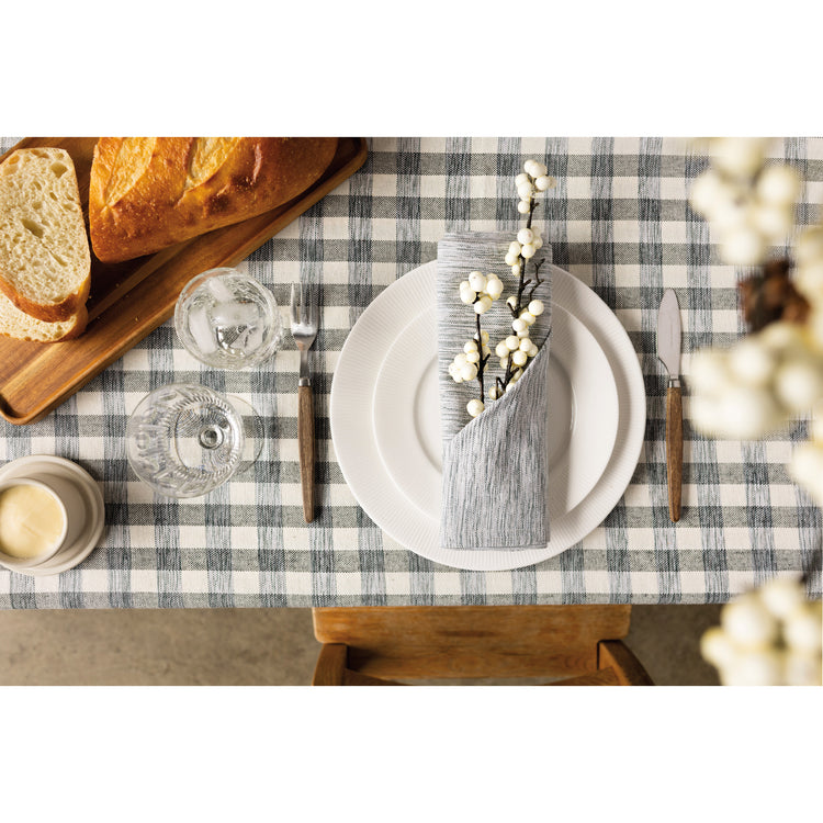 Second Spin Twisted Gray Tablecloth 120 x 60 inches