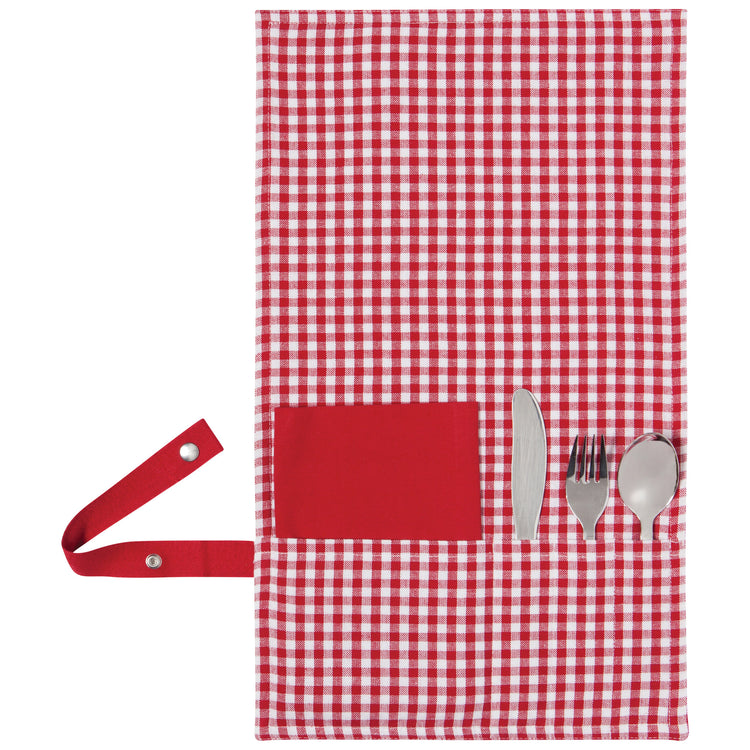 Gingham Roll Up Utensil Set of 5