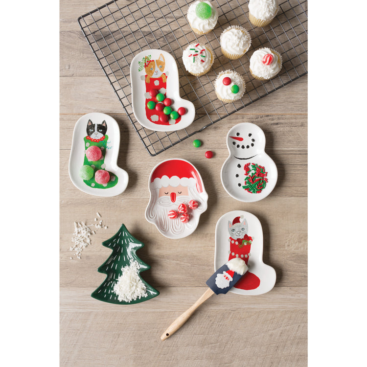 Meowy Christmas Shaped Dishes Set of 3