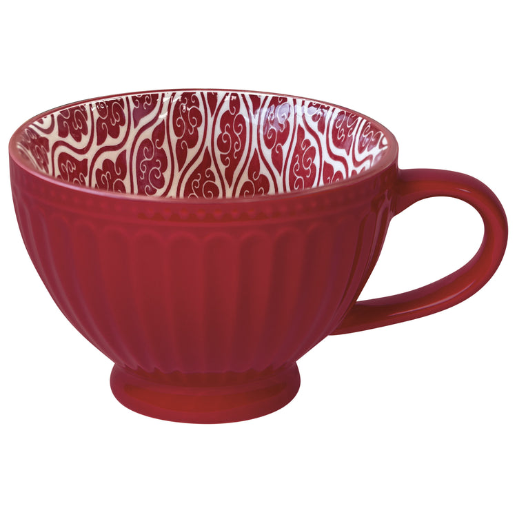 Carmine Stamped Latte Mug