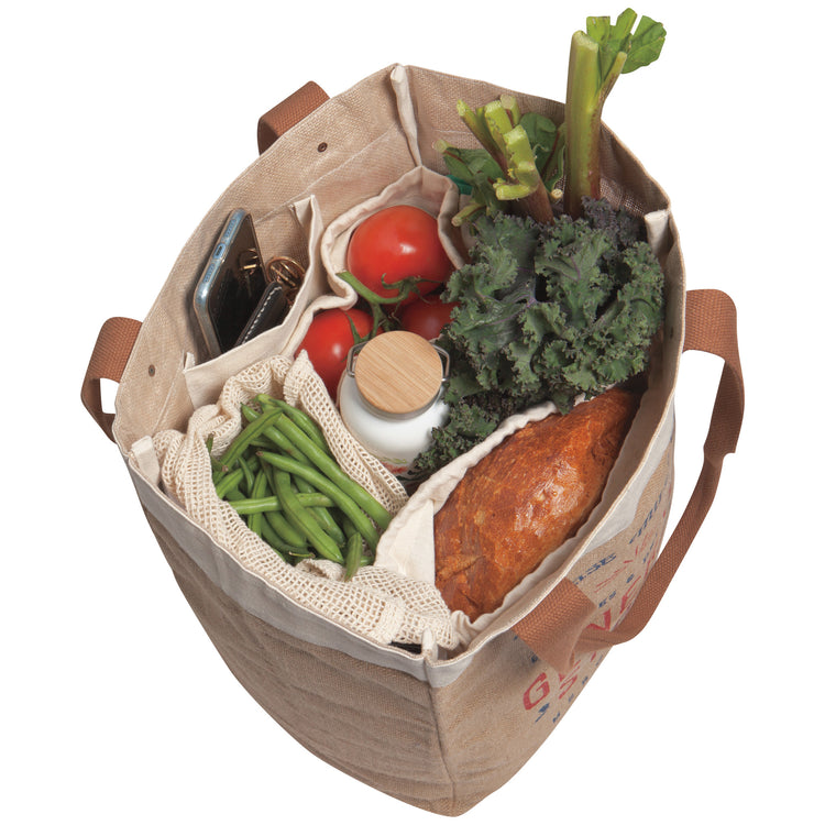 Goods And Provisions Large Burlap Shopping Bag