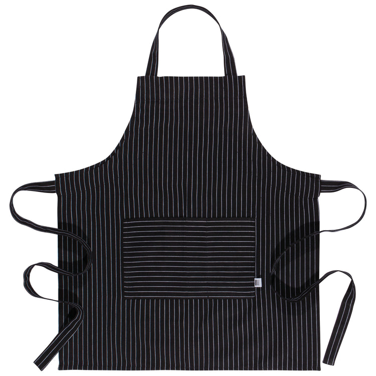 Black Pinstripe Petite Chef Apron