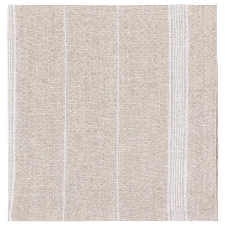 White Maison Stripe Linen Napkins Set of 4