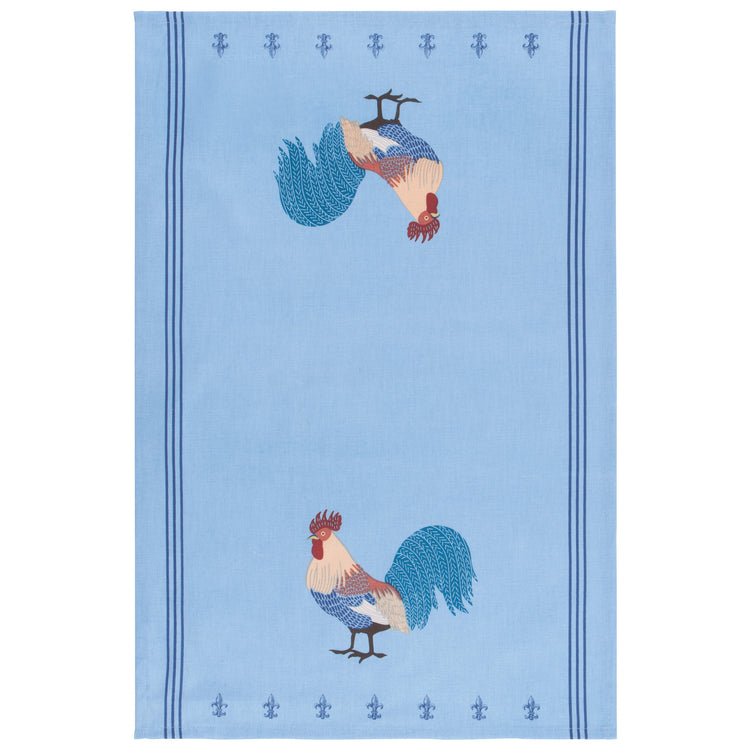 Rooster Francaise Printed Cotton Dishtowel