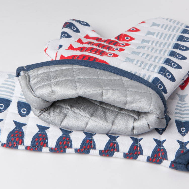 Little Fish Chef Quilted Oven Mitt