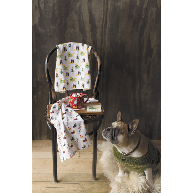 Yule Dogs Bakers Floursack Dishtowels Set of 3