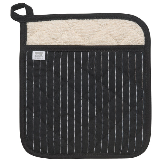Superior Black Pinstripe Pocket Potholder