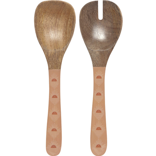 Soleil Mango Wood Salad Servers Set of 2