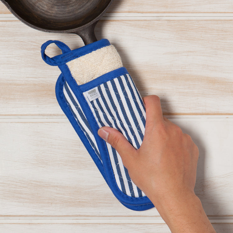 Superior Blue Narrow Stripe Pocket Potholder