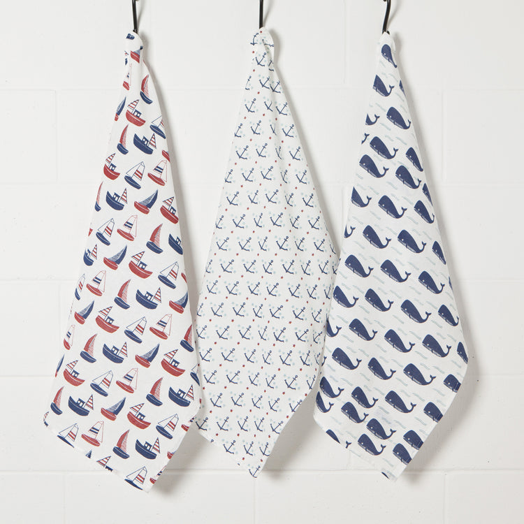 Ahoy Matey Bakers Floursack Dishtowels Set of 3