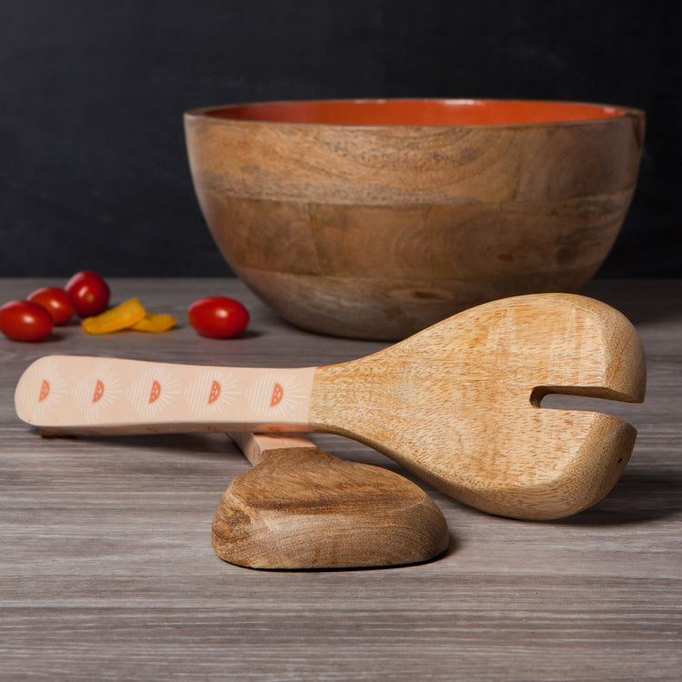 Soleil Mango Wood Salad Servers Set of 2