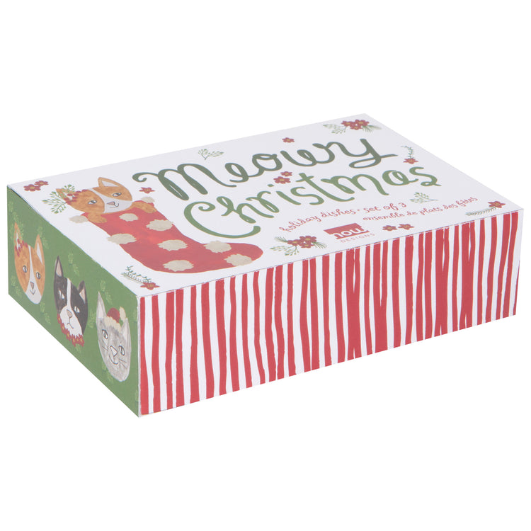 Meowy Christmas Shaped Dishes Set of 3