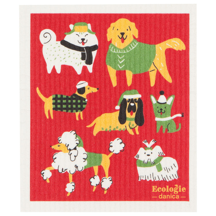 Yule Dogs Swedish Dishcloth