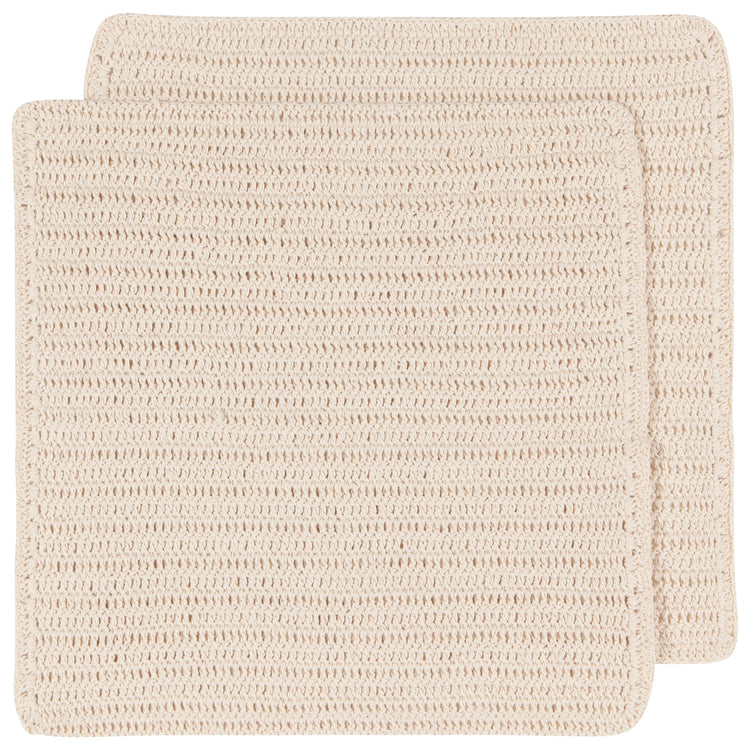 Natural Crochet Dishcloths Set of 2