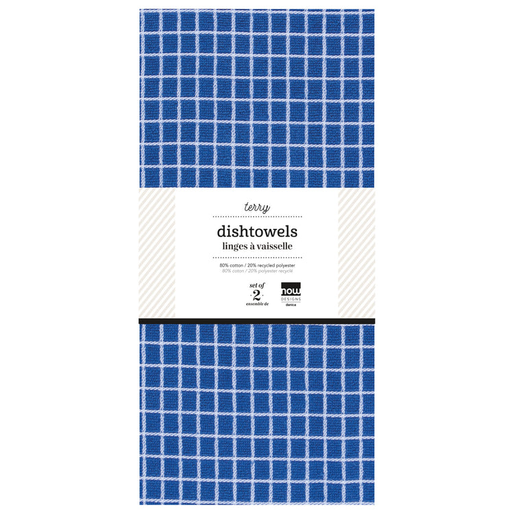 Terry Dishtowels Royal Blue Set of 2