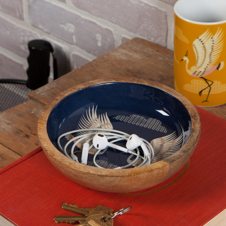 Flight Of Fancy Mango Wood Shallow Bowl