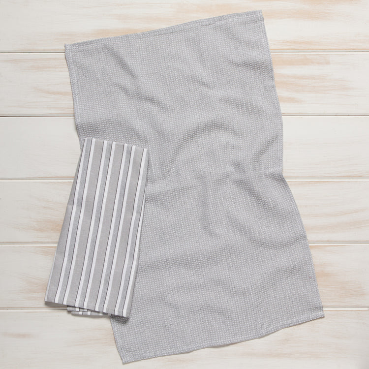 Second Spin Fog Stripe Dishtowel Set of 2