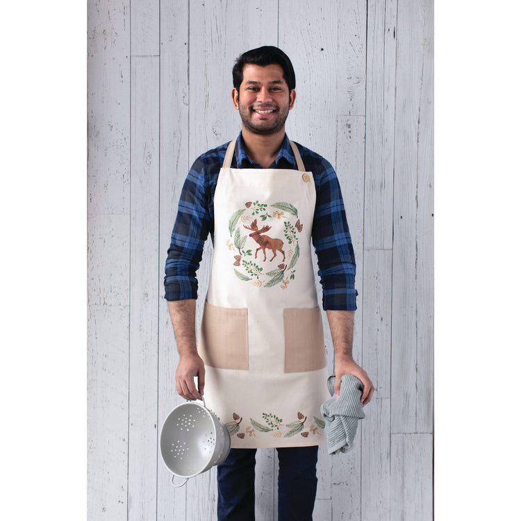 Winter Moose Spruce Apron